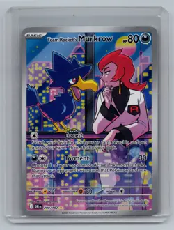 TEAM ROCKET'S MURKROW 200/182 ILLUSTRATION RARE DESTINED RIVALS POKEMON NM - Image 1