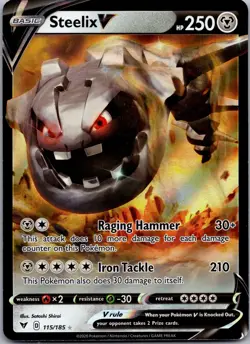 Steelix V 115/185 Holo V Rare Vivid Voltage Pokemon Near Mint - Image 1