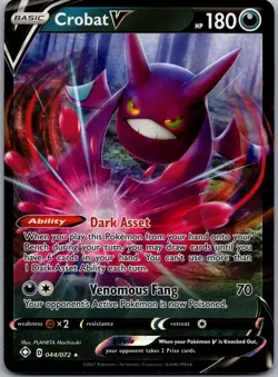 Crobat V 044/072 Holo V Rare Shining Fates Pokemon Near Mint - Image 1