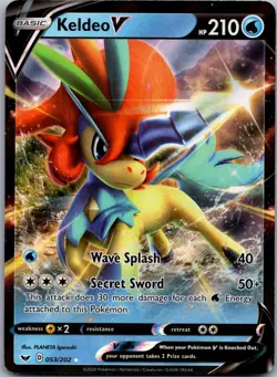 Keldeo V 053/202 Holo V Rare Sword & Shield Pokemon Near Mint - Image 1