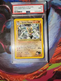 Pokemon Giovanni's Machamp Gym Challenge Holo Rare 6/132 PSA 9 100 HP 2000 - Image 1