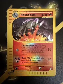 Pokemon Houndoom 14/147 Aquapolis Holo Reverse Rare 2002 English TCG WOTC - Image 1