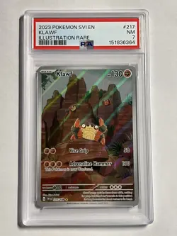 Pokemon PSA 7 Klawf 217/198 Scarlet & Violet Illustration Rare - Image 1