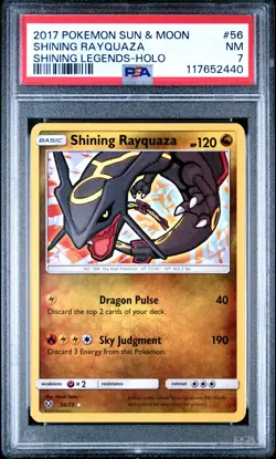 2017 POKEMON SHINING LEGENDS SHINING RAYQUAZA #56 HOLO PSA 7 NM #117652440 - Image 1