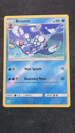 Brionne 40/149 Uncommon SM Base Set Pokemon Reverse Holo Lightly Played - Image 1