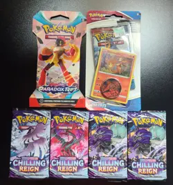 Estate Sale Pokemon Lot - 2 Blisters, 4 Booster Packs - Chilling Reign NM/M - Image 1
