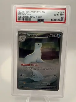 Pokemon Dewgong 097/094 Phantasmal Flames Illustration Rare Holo EN PSA 10 2025 - Image 1