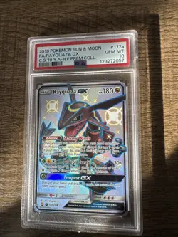 2018 POKEMON SUN & MOON CELESTIAL STORM #177A FULL ART/RAYQUAZA GX PSA 10 - Image 2
