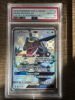 2018 POKEMON SUN & MOON CELESTIAL STORM #177A FULL ART/RAYQUAZA GX PSA 10 - Image 3