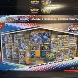 Pokemon - Prismatic Evolutions - Lucario EX & Tyranitar EX Premium Collection x4 - Image 1