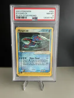 Pokemon TCG 2003 Kyogre EX #001 Black Star Promo - PSA 8 - Image 1