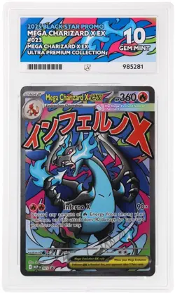 Pokemon TCG Mega Charizard X ex 023 - Black Star Promo - ACE 10 Perfect Subs - Image 1
