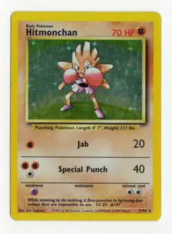 Pokemon TCG Hitmonchan Base Set 7/102 Holo - Image 1