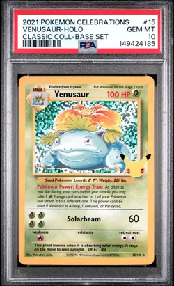 2021 POKEMON CELEBRATIONS CLASSIC COLLECTION #15 VENUSAUR-HOLO PSA 10 - Image 1