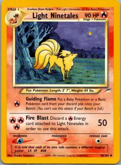 Light Ninetales 50/105 Uncommon Neo Destiny Pokemon Unlimited Lightly Played - Image 1