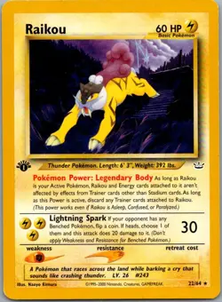 Raikou 22/64 Rare Neo Revelation Pokemon 1st Edition Lightly Played - Image 1