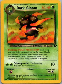 Dark Gloom 36/82 Uncommon Team Rocket Pokemon Unlimited Heavily Played - Image 1