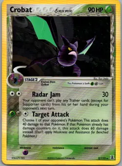 Crobat 2/113 Holo Rare Delta Species Pokemon Holo Moderately Played - Image 1