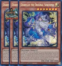 Yugioh! 3x Diabellze the Original Sinkeeper MP25-EN063 Prismatic Secret Rare NM - Image 1