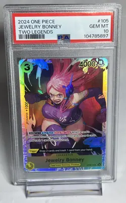 2024 One Piece English OP08-105 Jewelry Bonney SR PSA 10 GEM MINT - Image 1