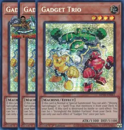 Yugioh! 3x Gadget Trio MP25-EN061 Prismatic Secret Rare 1st Ed NM - Image 1