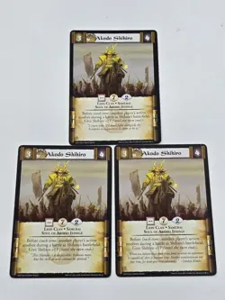 L5R Akodo Shihiro X 3 Lion Clan Card Legend of the Five Rings CCG Dynasty - Image 1