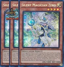 Yugioh! 3x Silent Magician Zero MP25-EN060 Prismatic Secret Rare 1st Ed NM - Image 1