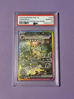 Leafeon EX 144/131 Prismatic Evolutions SIR Pokemon Card PSA 10 - Image 1