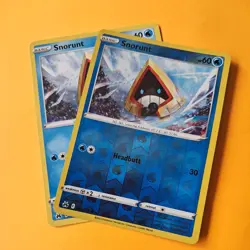 Reverse Holo SNORUNT 034/159 & non holo Crown Zenith SWSH pokemon card bundle - Image 1