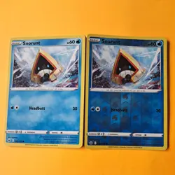 Reverse Holo SNORUNT 034/159 & non holo Crown Zenith SWSH pokemon card bundle - Image 2