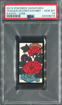Venusaur Krabby Venonat PSA 10 Pokemon Graded Card Hanafuda Kanta June Gem 2013 - Image 1
