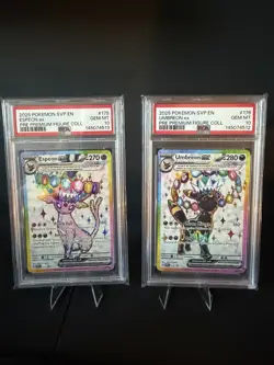 PSA 10 Sequential Umbreon and Espeon EX Prismatic Figure Collection Promo Cards - Image 1