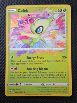 Pokemon TCG Celebi Vivid Voltage Holo Card 009/185 Amazing Rare - Image 1