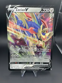 JUMBO Zacian V 095/159 Crown Zenith Ultra Rare Holo Pokemon Card NM Oversized - Image 1