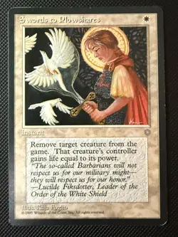 Magic the Gathering Swords to Plowshares 4th Edition LP White Instant MTG - Image 1