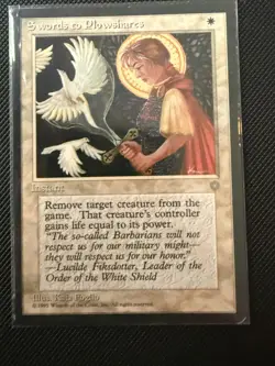 Magic the Gathering Swords to Plowshares 4th Edition LP White Instant MTG - Image 3