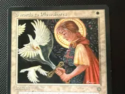 Magic the Gathering Swords to Plowshares 4th Edition LP White Instant MTG - Image 4
