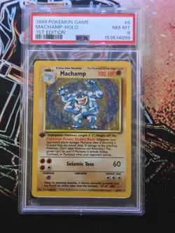 PSA 8 NM-MT - Pokemon TCG - Machamp 1st Edition 8/102 - Base Set Unlimited - Image 1