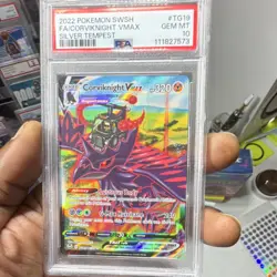 Pokemon Corviknight VMAX TG19 Silver Tempest Ultra Rare Holo PSA 10 2022 - Image 1