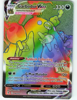 Garbodor VMAX - Secret Rainbow Rare - 216/203 Evolving Skies - Pokemon TCG 2021 - Image 1