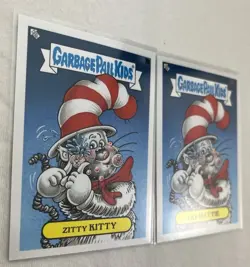 2 Card Lot Garbage Pail Kids Zitty Kitty Cat Hattie 7a,b Book Worms - Image 2