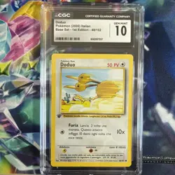 2000 Pokemon ITALIAN 1st Edition Base Set Doduo 48/102 CGC 10 Gem MINT - Image 1