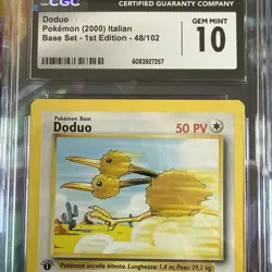2000 Pokemon ITALIAN 1st Edition Base Set Doduo 48/102 CGC 10 Gem MINT - Image 5