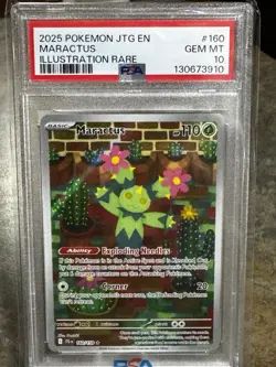 2025 Pokemon Journey Together Illustration ** MARACTUS ** 160/159 💎 PSA 10 💎 - Image 1