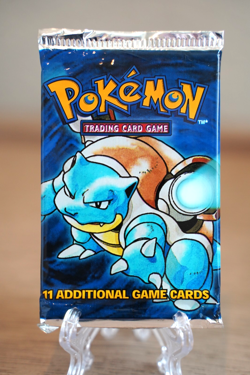 Pokemon Base Set Booster Pack Unlimited Blastoise Art WOTC TCG Vintage Sealed - Image 1