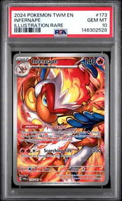 2024 POKEMON TWM EN-TWILIGHT MASQUERADE ILLUSTRATION RARE #173 INFERNAPE PSA 10 - Image 1