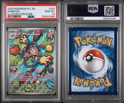 2025 POKEMON PFL EN-PHANTASMAL FLAMES ILLUSTRATION RARE #107 AMBIPOM PSA 10 - Image 3