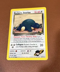 Rocket's Snorlax 033/132 Pokemon TCG WOTC Gym Heroes Rare LP - Image 1