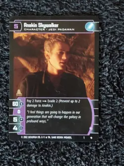 Anakin Skywalker Jedi Padawan Star Wars TCG CCG PROMO #1 2002 Trading Card - Image 1