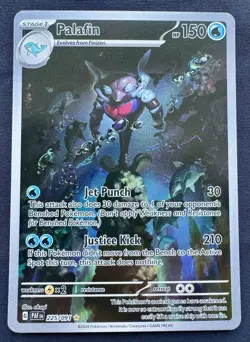 Palafin Illustration Rare 225/091 Pokemon Paldean Fates Holo - Image 1